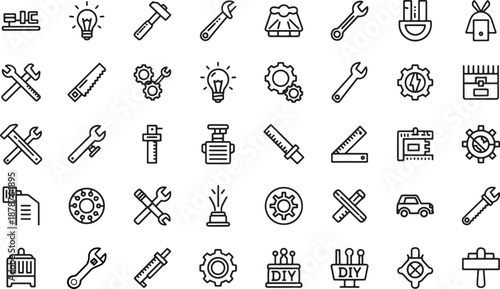Laboratory equipment and chemical symbols illustration