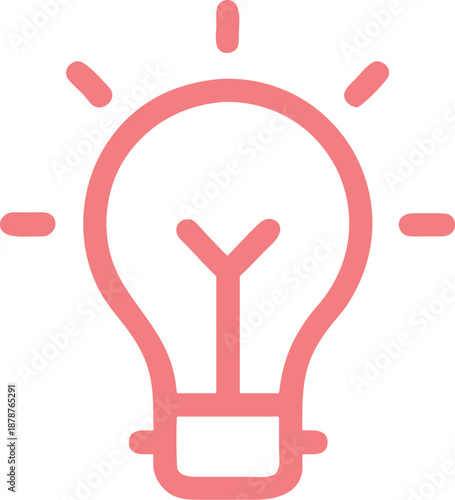 Modern glowing pink lightbulb icon symbolizing creative ideas and business innovation.