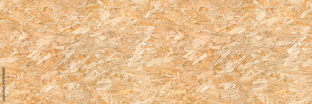 Fototapeta premium OSB Oriented strand board wood house seamless background texture – pattern of flat fibreboard building panel from wooden chip material used in construction of floor, roof and walls.