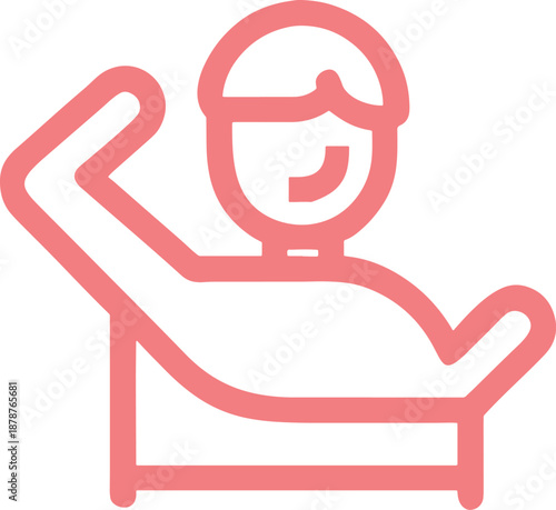 Modern outline avatar gesturing hello, expressing friendly communication and welcome.