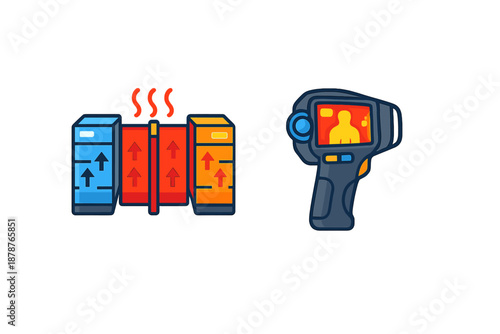 Thermal camera detecting heat from computer servers