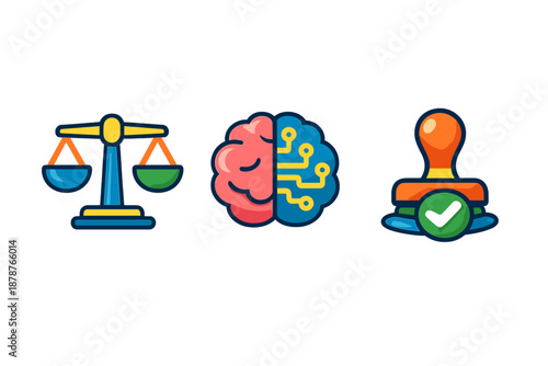 AI and Law Concept Icons