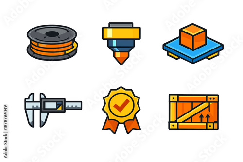 3D printing icon set