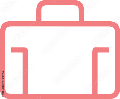 Modern pink outline briefcase icon, a versatile symbol for professional business concepts.
