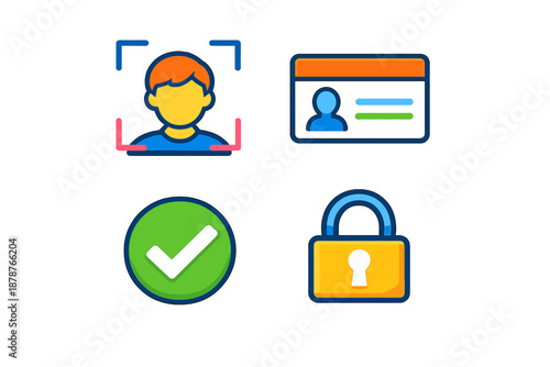 Cybersecurity and Authentication Icons Set