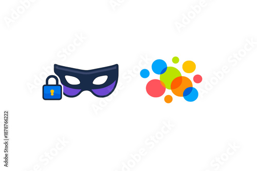 Security and Privacy Mask with Colorful Bubbles