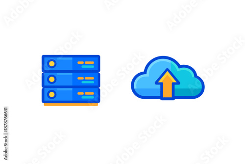Server and Cloud Upload Icon