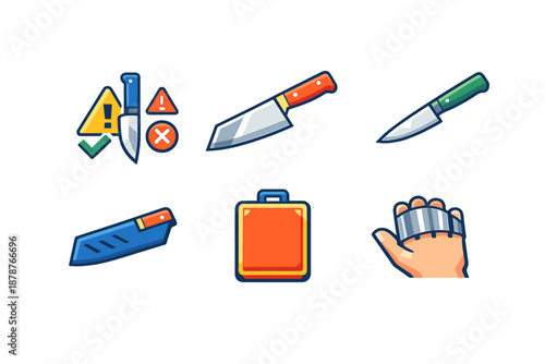 Knife and Danger Icons Collection