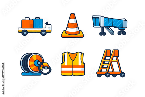 Airport ground support equipment icons