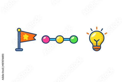 Progression from Goal to Idea with Lightbulb