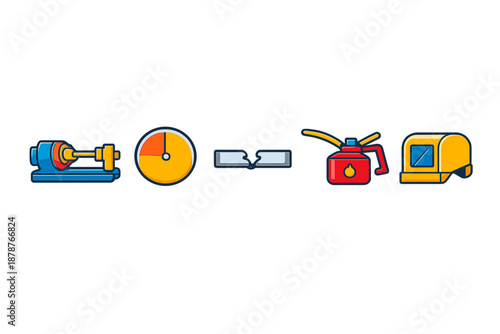 Set of industrial process icons