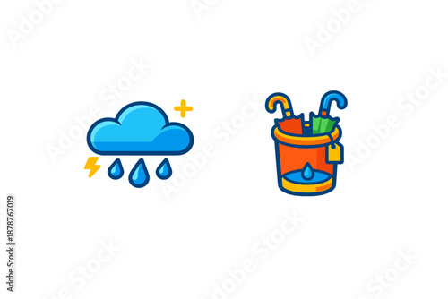 Rainy weather icons