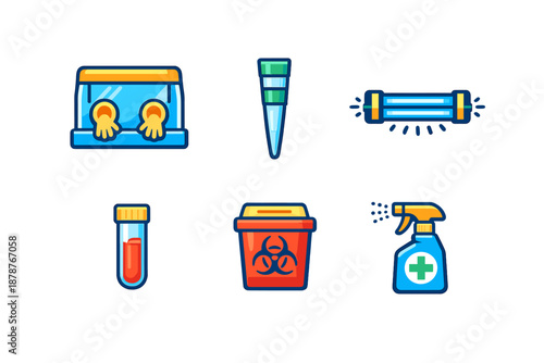 Laboratory Equipment and Safety Icons