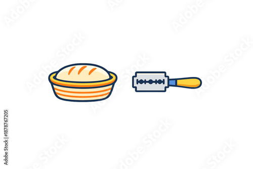 Bread and Razor Blade Icons