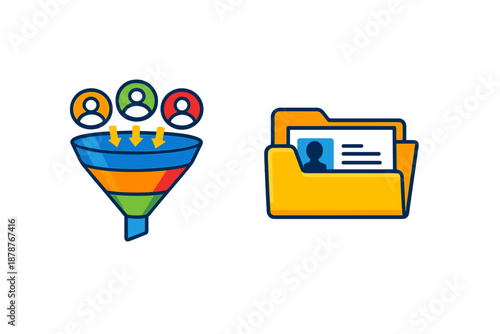 Lead Generation and Data Management Icons