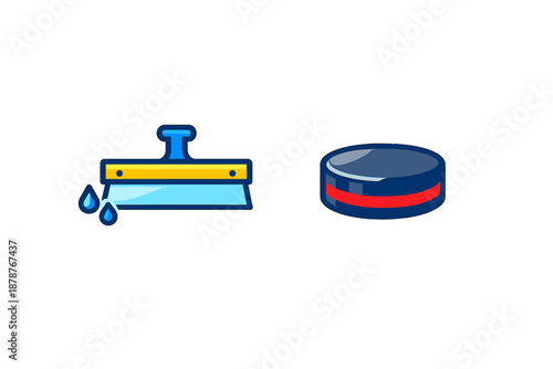 Hockey Puck and Squeegee Iconography