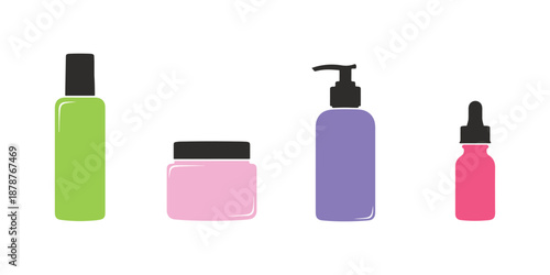 A simple graphic illustration of a bottle. Great for themes related to beauty, wellness, or containers. The clean and minimalist design boosts visual appeal.
