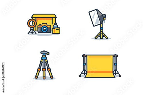 Photography Studio Equipment Icons