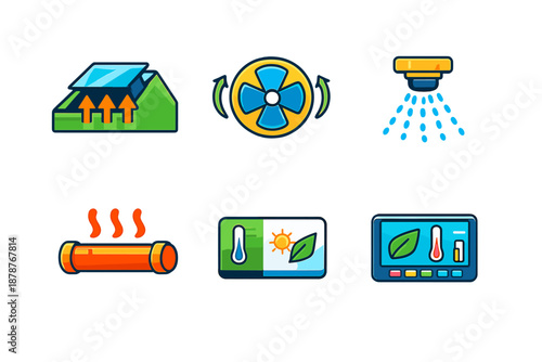 Set of climate control icons