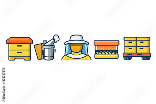 Beekeeping Equipment Icons