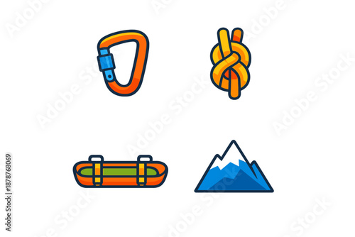 Climbing and mountaineering icons