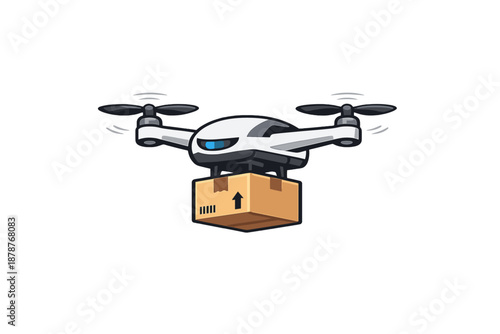 Delivery drone carrying a package