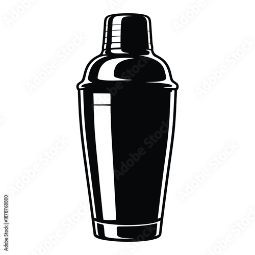 Cocktail shaker Vector, Silhouette, Illustration