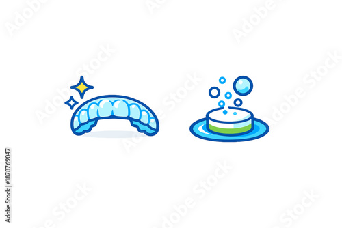 Teeth whitening and cleaning icons