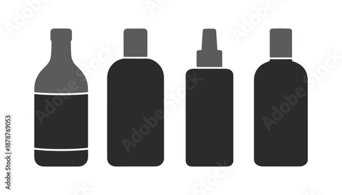 A minimalist graphic depiction of a bottle. It is beneficial for themes related to beauty, wellness, or containers. The simplicity and clean design amplify the visual effect.
