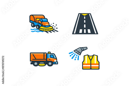 Airport Cleaning and Safety Icons