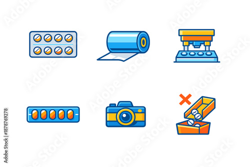 Medical and Manufacturing Icons Collection