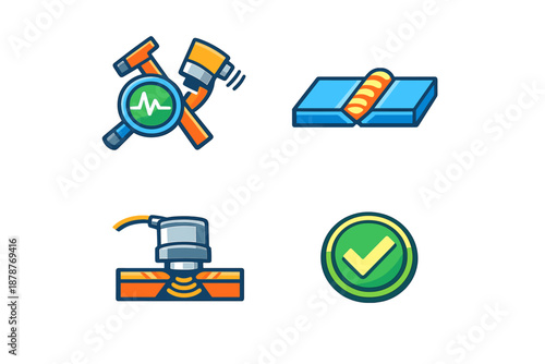 Welding inspection and quality control icons