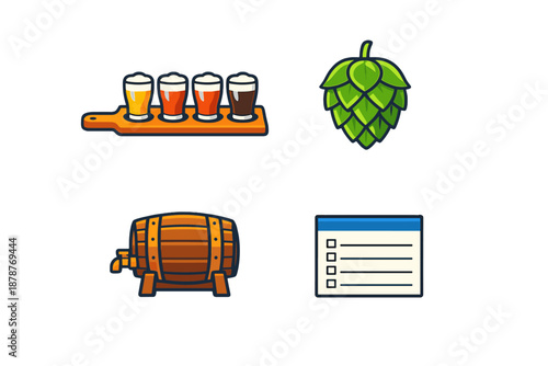 Beer icons on a dark background