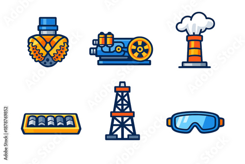 Set of Industrial and Safety Icons