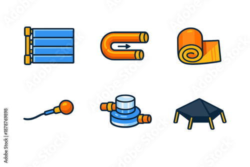 Set of isometric icons for sports and outdoor activities