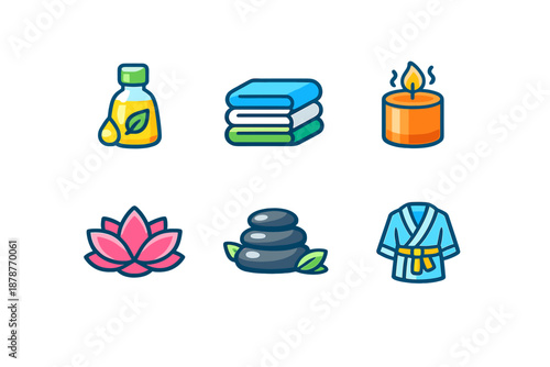 Spa and Wellness Icons Set
