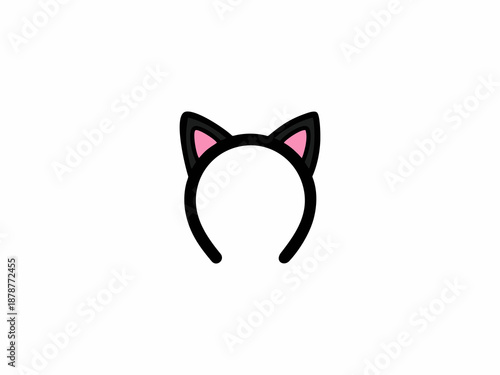 silhouette vector headband cat ear model white background