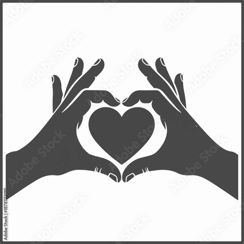 Hands forming a heart shape against a white background