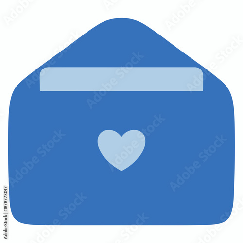Blue envelope with heart design for Valentine's Day