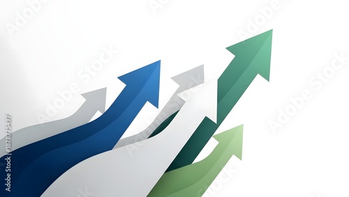 Upward moving arrows symbolizing business growth financial success and continuous improvement in market trends