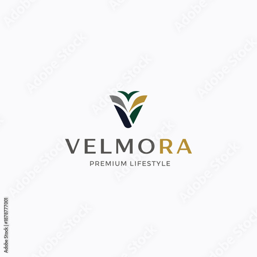Velmora Leaf Layered V Monogram Premium Lifestyle. Vector Logo Design. Free Download Velmora Leaf Layered V Monogram Premium Lifestyle. Vector Logo Design. - GFXLoad