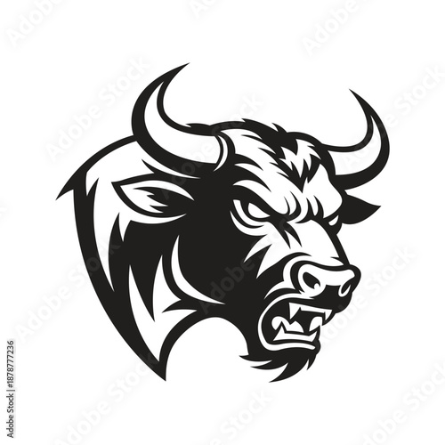 Wallpaper Mural bull mascot logo vector design template modern style Torontodigital.ca