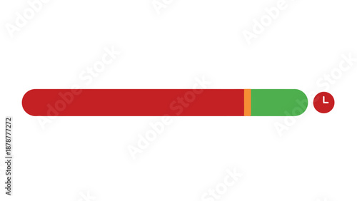 A progress bar loading indicator with colorful segments and a clock icon