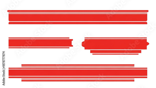 Red abstract horizontal lines intersecting and overlapping on a visual composition