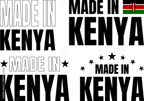 Kenya icons set featuring bold font designs showcasing national pride and craftsmanship