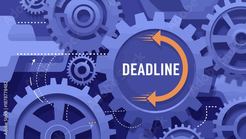 Industrial gears mechanism with deadline notification in a mechanical setting
