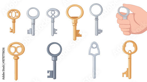 Collection of Decorative Keys for Unlocking Concepts and Ideas