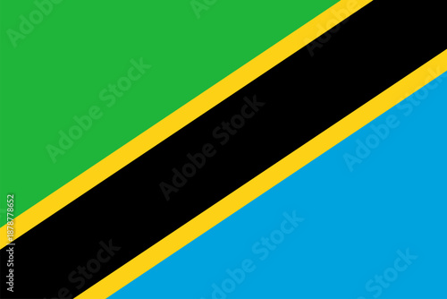 Tanzania flag shown with colors and design elements representing the nation