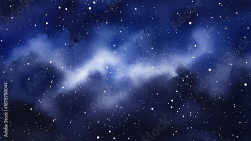 Beautiful watercolor galaxy with stars and nebulae, a celestial watercolor art piece