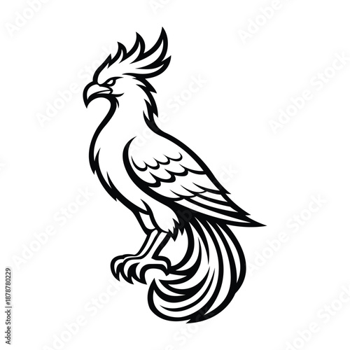 phoenix mascot logo vector design template modern style